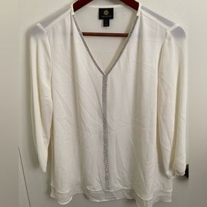 JM Collection Cream Elegant Top